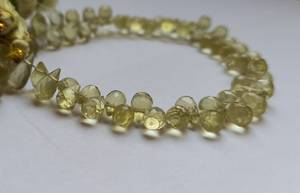 Perles de pierres précieuses en quartz citron naturel AAA, facettées, forme goutte, 5x7 à 6x8 mm, 8 pouces, jaune vif, fournitures pour la fabrication de bijoux - Product Image 6