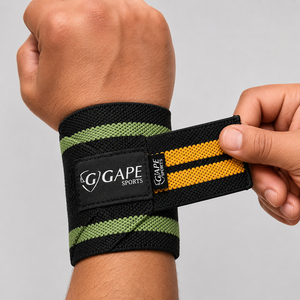 GAPE SPORTS Bandes de soutien pour poignets Noir Jaune Vert Fermeture réglable à boucle auto-agrippante pour la musculation Entraînement de force Unisexe - Product Image 5