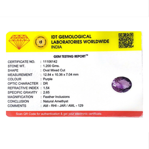 Loose Oval Cut Amethyst Gemstone 6 Carat for Fine Jewelry - Product Image 4