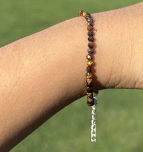 Natural Tiger Eye Faceted Beads 925 Sterling <b>Silver</b> <b>Adjustable</b> Brown Gemstone Trendy Wedding & Party <b>Bracelet</b> Wholesale Jewelry - Product Image 6