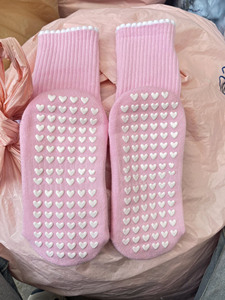 Women's Crew <b>Socks</b> Logo Jacquard Adjustable Anti-Slip Hearts Sole Cotton Knitted Spring Daily Wear Eco-Friendly Breathable - Product Image 3