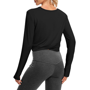 Top de yoga con logo personalizado para mujer, tela elástica suave al tacto, ropa deportiva para entrenamiento, fitness, gimnasio, correr, top de yoga para mujer - Product Image 2