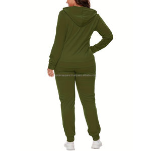 Nardon Apparel Offre Spéciale Fashion Women 2 Piece Set Solid Winter Fleece Tracksuit Sweatshirt Sweater Hoodies Suits - Product Image 3