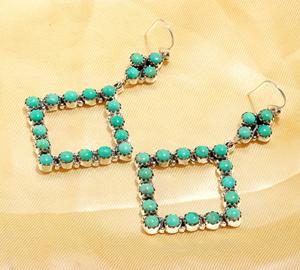 Natural Turquoise Oval Cut Gemstone 925 Sterling Silver Drop <b>Earrings</b> Exporter Natural Gemstone Jewelry <b>Fine</b> Silver Jewelry - Product Image 2