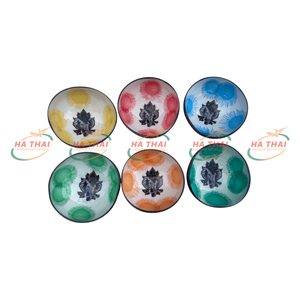 Decorative <b>Lacquerware</b> Coconut Bowls Handmade Vietnam Handicraft Colorful Shell Dishes For Interior Design Wholesale - Product Image 5