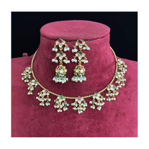 Elegant Gold Plated Hasli Set with Earrings Classic Rajasthani Style Jewelry for Women Wedding Party Wear - Product Image 2