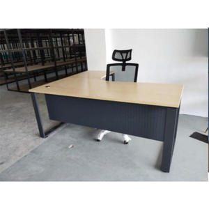 Modern L-Shaped <b>Office</b> Conference <b>Table</b> Melamine Laminated Top Metal Legs Durable Commercial Furniture - Product Image 6