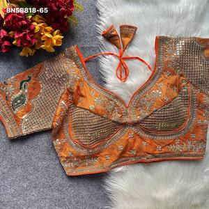 Colección Premium, Nueva Variedad de Ropa de Boda, Blusa de Seda Cosmos con Bordado, Conjunto Listo para Usar, Compras Étnicas en Línea en India - Product Image 2