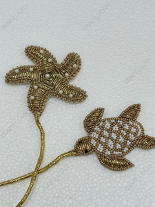 Wholesale Handmade Beaded Sea Turtle and Starfish Bag Charm Luxury Ocean Theme <b>Purse</b> Charm Keychain OEM ODM Private Label Manufa - Product Image 6