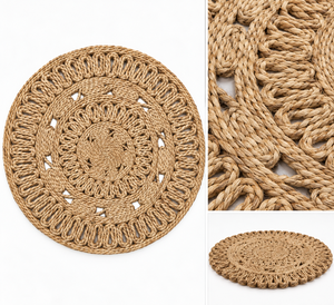 High Demand Natural Jute Rectangle <b>Rug</b> Handmade Braided <b>Woven</b> Modern Carpet Star Hometex SHTJR26008 Washable Medallion <b>Flat</b> Pile - Product Image 2
