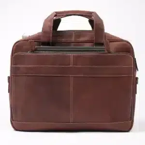 Top Quality Men's Slim Brown Leather Laptop Bag Handmade Leather Laptop Case with Smart Organization Manufacturer Supply - Product Image 5