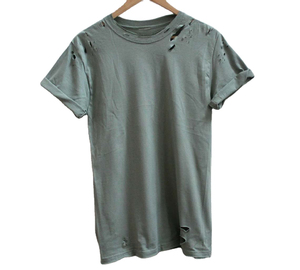 Vente en gros d'usine : T-shirts pour hommes 100% coton, effet vieilli, manches courtes, col rond, couleur unie, impression de logo personnalisée - Product Image 3