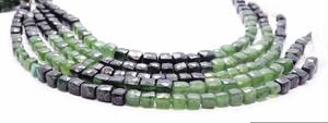 AAA Natural Serpentine Faceted Cube Beads 5-6 MM Serpentine Box Shape Beads 9 Inch 3D Cube <b>Gemstone</b> Beads For Jewelry Making - Product Image 5
