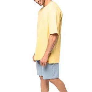 Eco Friendly Wholesale Oversized Boxy Fit <b>Men's</b> <b>T</b>-<b>Shirt</b> Heavyweight 100_ Cotton <b>Pink</b> Color with Front Logo - Product Image 2