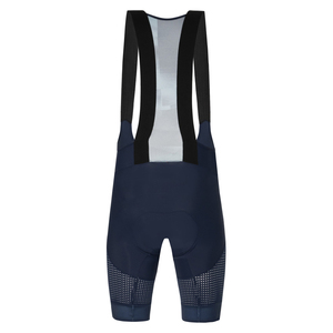 Cuissard de cyclisme pour homme bleu marine avec dos en mesh blanc et empiècements latéraux à pois – Vêtement de performance respirant - Product Image 3