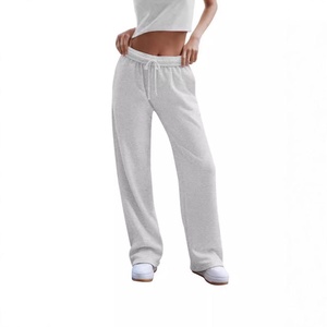 Pantalones Deportivos Casuales de Cintura Alta para Mujer, Cómodos, de Color Sólido, con Cordón Elástico, Estampado Tejido, Estilo Plano - Product Image 4