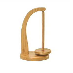 Support de rouleau de papier toilette en bois naturel, organisateur décoratif pour salle de bain, support de rangement pour mouchoirs en papier - Product Image 2