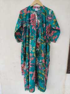 Designer 100% Pure Cotton Bohemian <b>Dress</b> for Women Fancy Floral Printed Bulk <b>Maxi</b> <b>Dress</b> Fit and Flare Casual Beachwear Outfits - Product Image 3