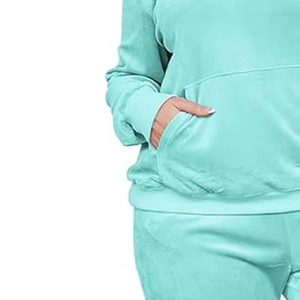 Conjunto Deportivo Casual de Invierno para Mujer, Suave y Cálido, con Capucha, Estampado o Liso, Diseño Cómodo, Reversible, Transpirable, 100% Algodón - Product Image 3