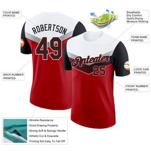 Fournisseur de vêtements de sport personnalisés modernes, t-shirts raglan, combinaison de couleurs, logo d'équipe, numéro de joueur, vêtements de sport personnalisés - Product Image 2