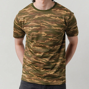T-shirts personnalisés pour hommes avec logo, imprimés camouflage, en coton respirant, à manches courtes, style décontracté, fournisseur de vêtements en gros, OEM - Product Image 5