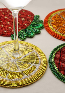 Magnifique dessous-de-verre brodé de perles de qualité supérieure avec un design artistique fait main pour table basse, table à manger et décoration intérieure. - Product Image 5