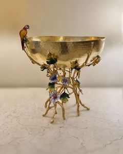 Élégante corbeille à fruits en métal doré antique avec support en forme de branche d'arbre, plateau décoratif sophistiqué pour centre de table - Product Image 5