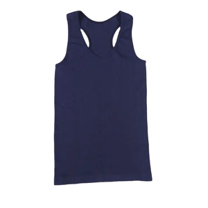 Débardeur côtelé 100 % polyester pour femme, idéal pour l'entraînement et la course, grande taille, blanc, décontracté, séchage rapide, respirant, col rond, design fitness - Product Image 1