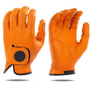 Guantes de golf blancos de cuero genuino transpirables para mano derecha unisex con cierre de gancho y bucle - Product Image 3