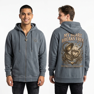 Sweat à capuche noir délavé pour homme avec imprimé graphique Cœur en fil barbelé, style streetwear, en molleton épais, fabricant de vêtements personnalisés - Product Image 6