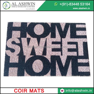 Paillasson en fibre de coco blanchie de qualité supérieure avec motif texte « HOME », durable, en fibre de coco naturelle, pour entrée extérieure, vente en gros - Product Image 2