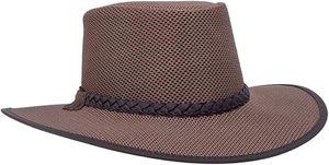 Unisex Brown Mesh Cowboy <b>Hat</b> With Braided <b>Band</b> Casual Outdoor Spring Summer Adult 56-58CM - Product Image 4