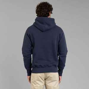 Sweat-shirt à capuche bleu marine pour homme, coupe classique, décontracté, automne, couleur unie, tricoté, avec poche en polaire - Product Image 3