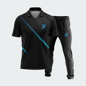 Uniforme de cricket unisexe personnalisé, imprimé par transfert thermique, sublimé, taille élastique, col rond/col en V, manches courtes, séchage rapide, respirant - Product Image 2