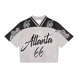 Camiseta de Fútbol Personalizada con Estampado, Verde, de Malla, Manga Corta, Ligera, Corte Cuadrado, Holgada, de Verano, para Hombre y Mujer - Product Image 6