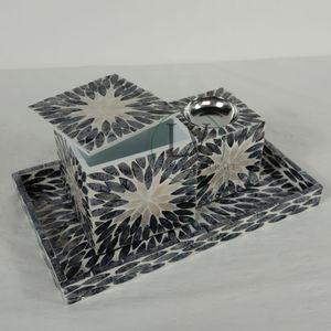 Hot Selling Mother Pearl Inlay Mubkhar Set Handmade Bakhoor Burner With <b>Tray</b> And Box Luxury Ramadan Eid Home Decor - Product Image 3