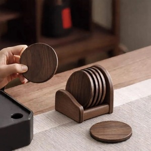 Wholesale ILAHI's Eco-Friendly Brown Square Wooden Coaster Classic Design Tabletop Protective Accessory Customizable Size Home - Product Image 3