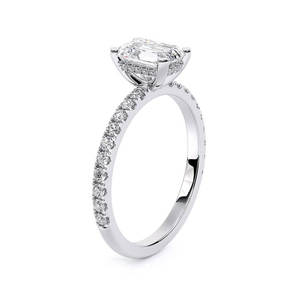 แหวนหมั้นทองคำขาว 10K ทรง Asscher Cut เพชรเพาะเลี้ยง 1.5 กะรัต รับรองโดย IGI พร้อมวงแหวนแบบ Pav ประดับเพชรเม็ดเดี่ยว สำหรับงานแต่งงาน ครบรอบแต่งงาน เครื่องประดับชั้นดี - Product Image 4