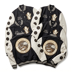 OEM Custom Varsity Letterman Jacket Wool Leather Sleeves Millwrights Guild Millstone Embroidery Mill Pick Patch Brown <b>Coat</b> - Product Image 3