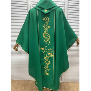 Nouvelle Arrivée Chasuble Brodé Sur Mesure Violet Rouge Vert en Polyester Mat avec Étole et Magnifique Design pour Adultes - Product Image 4