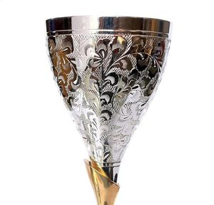 Antique Brass Glass Silver Gold Plated Handmade Decorative Glassware - Product Image 3