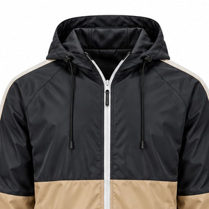 Windbreaker <b>Jacket</b> for <b>Men</b> <b>Lightweight</b> Outdoor Training Water Resistant Full Zip Hooded Sportswear Bulk Order Wholesale Supplier - Product Image 5
