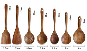 Natural Solid Acacia Wood <b>Gold</b> Plated Modern Design Eco-Friendly <b>Serving</b> <b>Spoons</b> Highly Polished Best Quality Handcrafted - Product Image 4