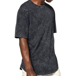 Camiseta Vintage Lavada para Hombre en Gris Oscuro, Corte Holgado, Manga Corta, Cuello Redondo, Estilo Casual Urbano, Ropa para el Día a Día - Product Image 5