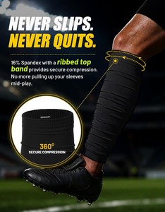 Wholesale Men Scrunch Calf Compression Sleeves Football Soccer Shin Guard Holder Turf Protection OEM Custom Sportswear Teamwear - Product Image 5