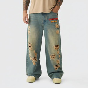 Men's Lightweight Canvas Mid <b>Waist</b> Straight Casual <b>Jeans</b> <b>Elastic</b> <b>Waist</b> Street Style Organic Cotton Autumn Wear Right Leg - Product Image 1