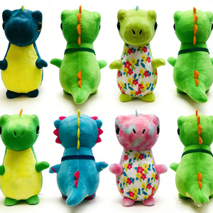Peluche de dinosaure personnalisée, petite et trapue, aux yeux ronds et brillants géants, bicolore. - Product Image 2