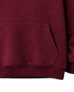 Sudadera con Capucha Borgoña con Pedrería, Oversize, de Forro Polar Grueso, con Bolsillo Canguro, Fabricante de Ropa Urbana Personalizada, Sudadera para Hombre - Product Image 3