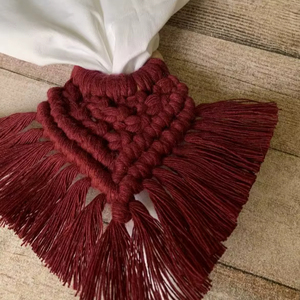 Porta servilletas de macramé estilo boho. Decoración de mesa ideal para bodas - Product Image 1