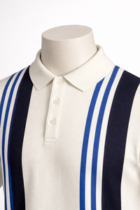 Polo Retro a Rayas de Alta Calidad para Hombre, Manga Corta, Informal, de Punto, para Golf - Product Image 2